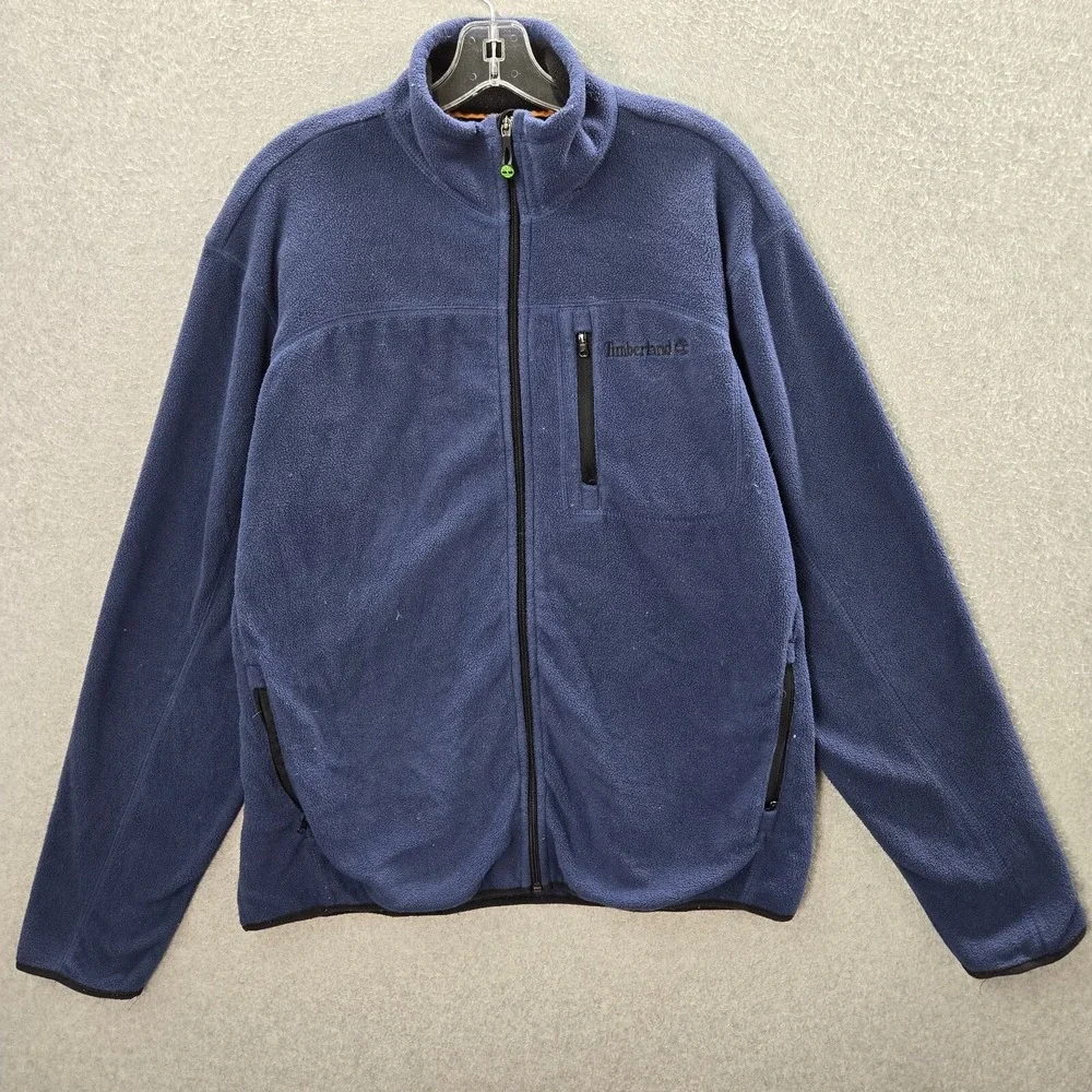 Timberland Men Jacket Large‎ Blue Softshell Fleece Full Zip